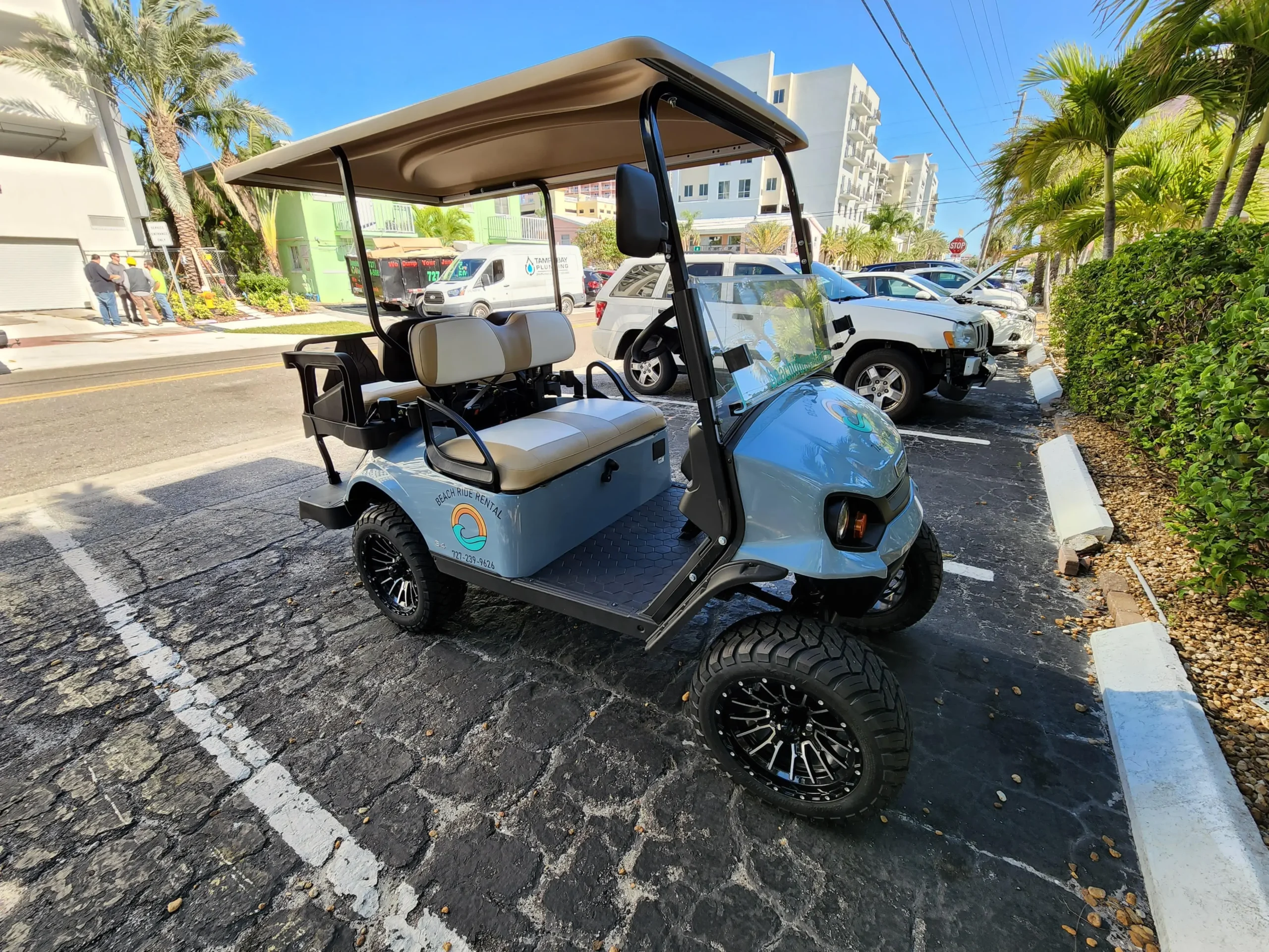 Large family golf cart rental on Anna Maria Island