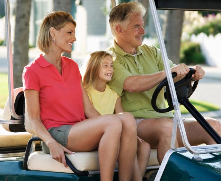 golf cart vs car at the beach